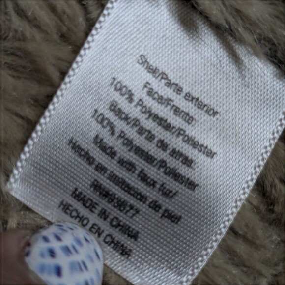 A.N.A. Vest Women Medium Open Front Faux Fur Neutral Fall Autumn Brown M - Picture 5 of 5